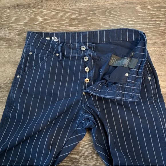 G-Star Raw Men’s 5622 Elwood 3D Tapered Navy Pinstripe Jeans 30x32 - Picture 10 of 14